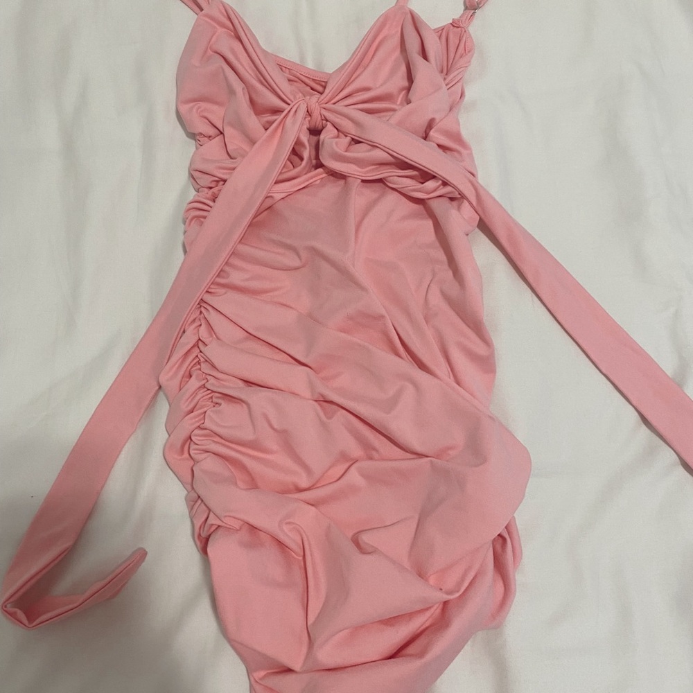 Windsor Pink Ruched Prom Dress